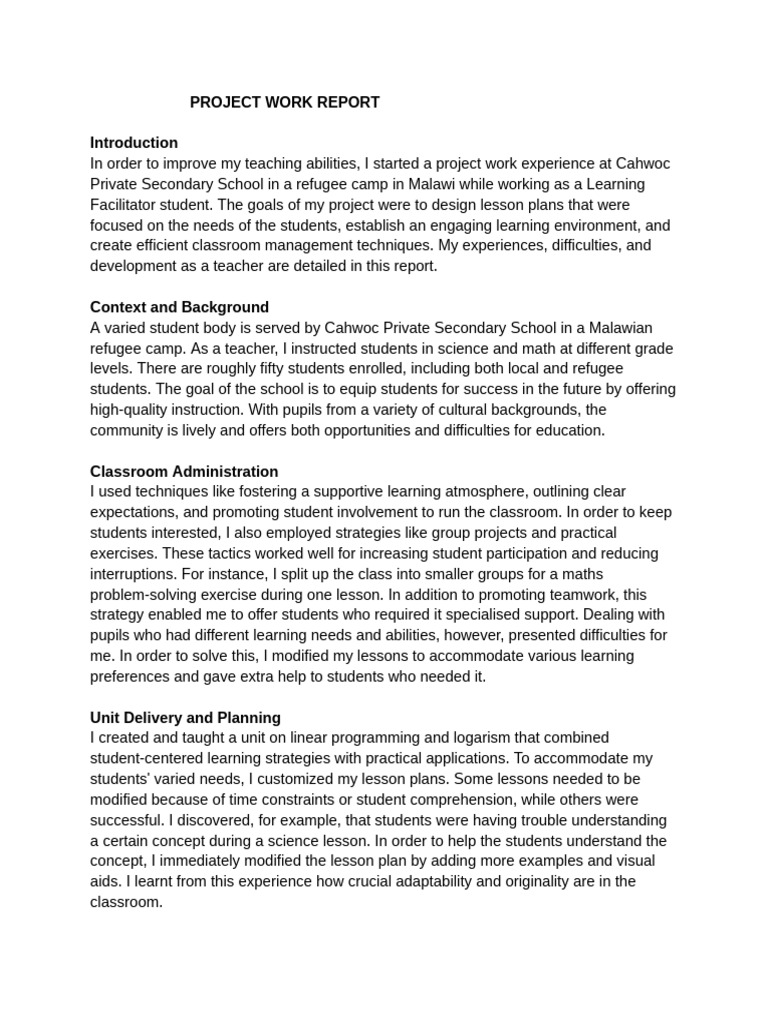 MY WORK | PDF | Reading Comprehension | Lesson Plan