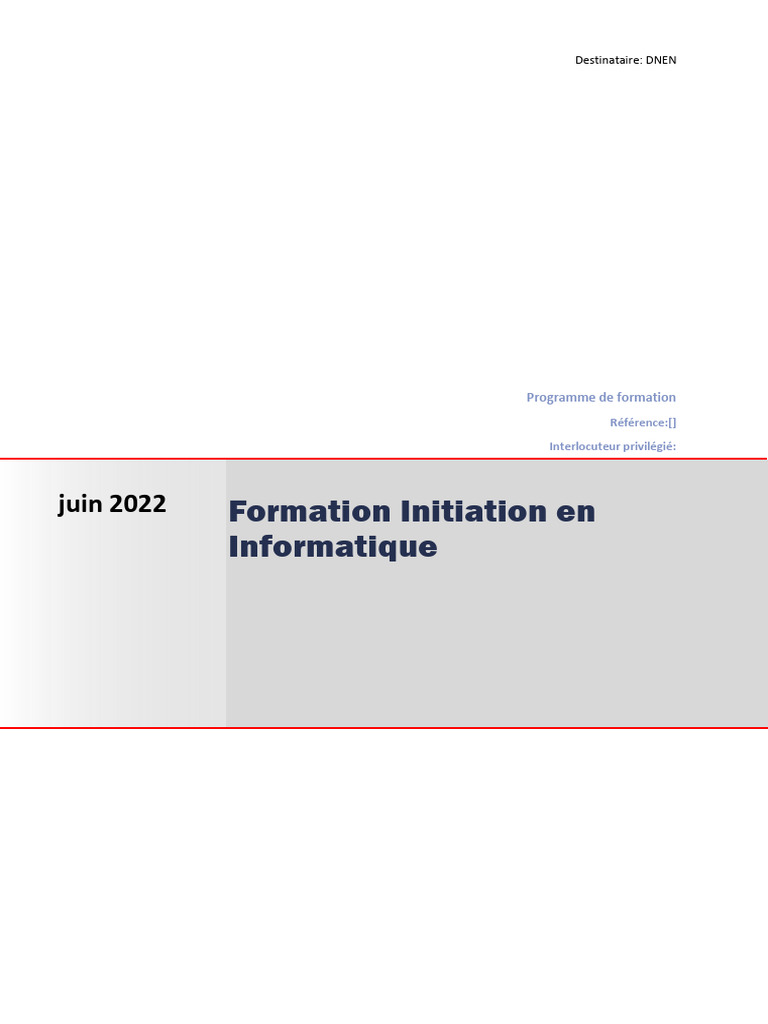 Formation Initiation Informatique DNEN | PDF | Microsoft Excel ...