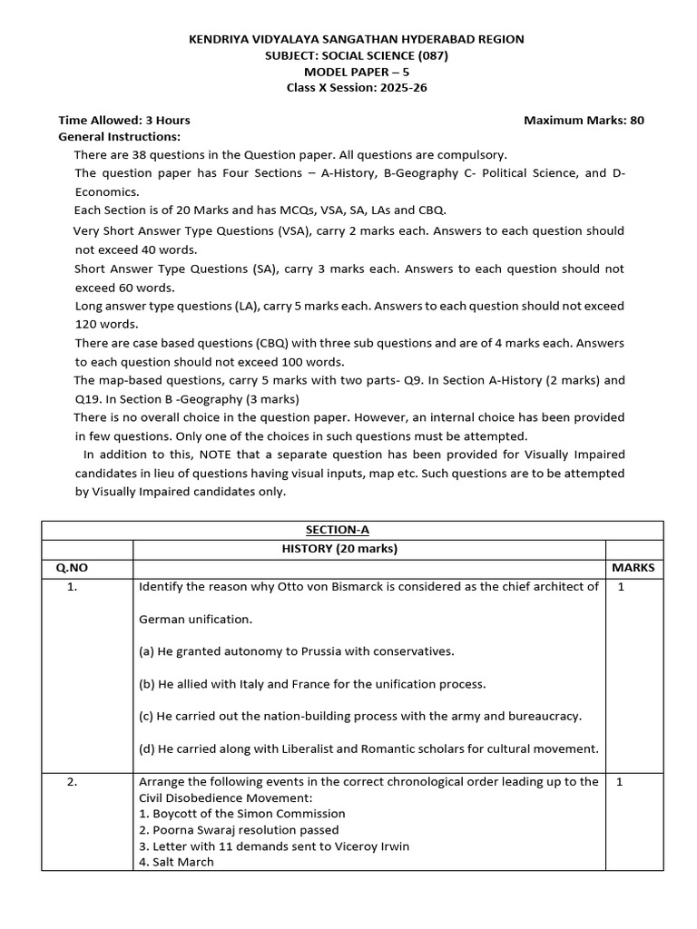 Model Paper 5 | PDF