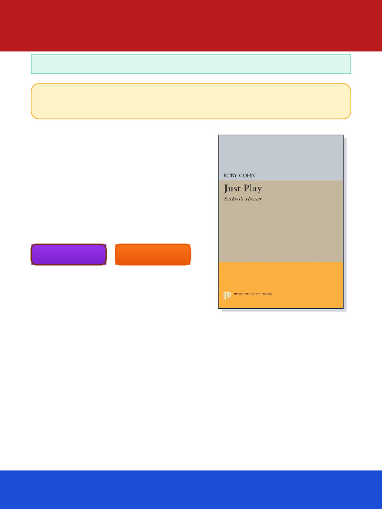 Just Play Beckett s Theater Ruby Cohn ebook deluxe digital version ...