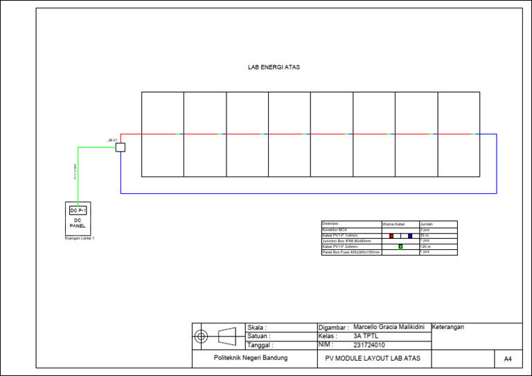 Layout Modul PV Lab Energi Atas | PDF