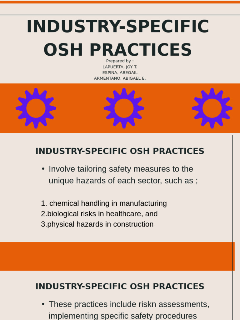 Industry-Specific OSH Practices Guide | PDF | Hazards | Occupational ...