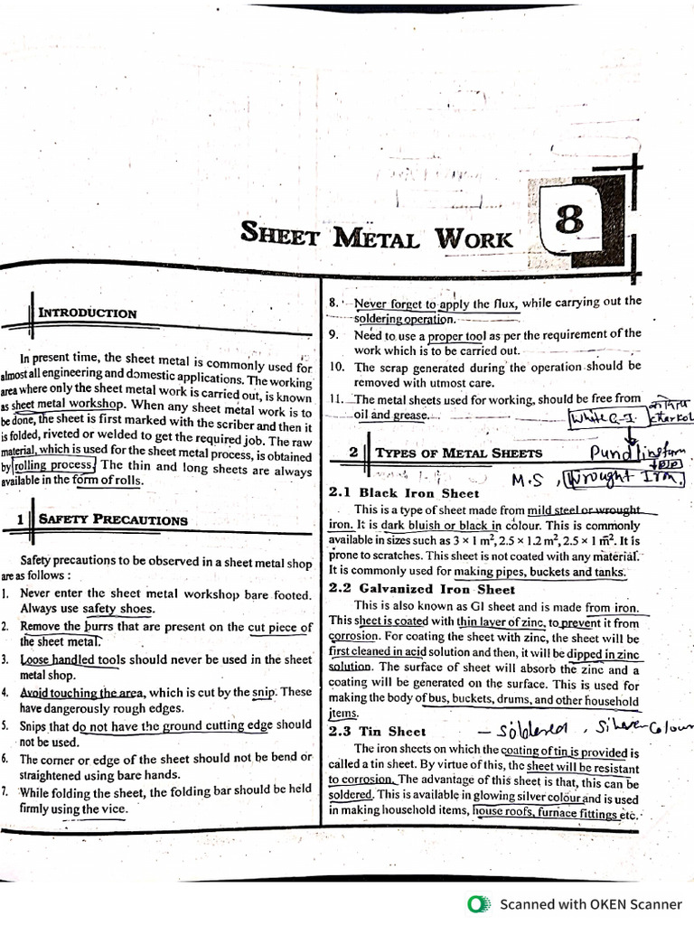 Sheet Metal Work | PDF