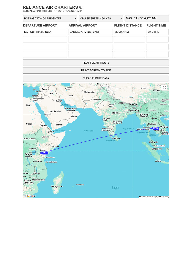 Flight Route Planner for Boeing 747-400 | PDF
