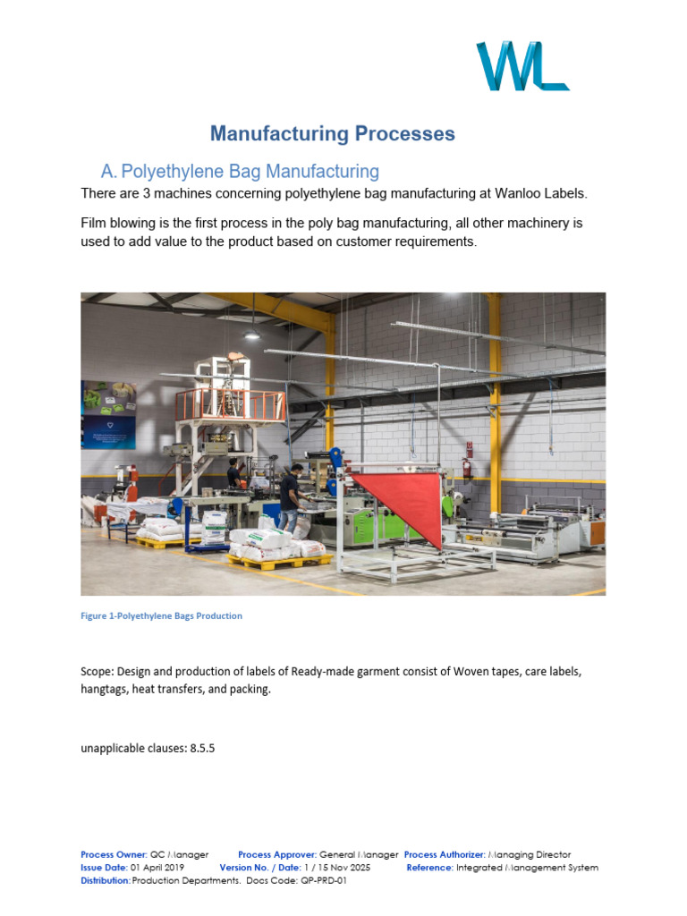 Polyethylene Bag Manufacturing Process | PDF | Loom
