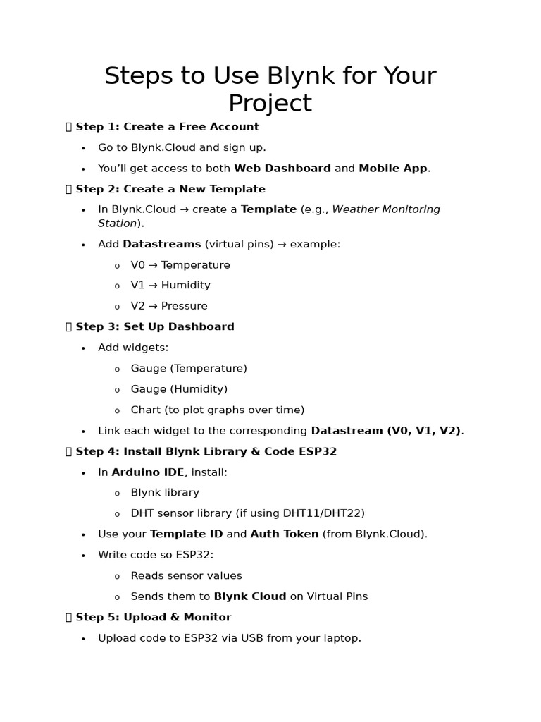 Blynk Setup Guide for Weather Projects | PDF