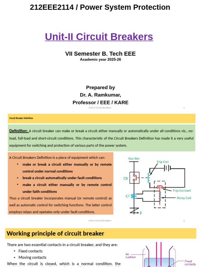 Overview of Circuit Breakers Types | PDF | Electric Arc | Fuse (Electrical)