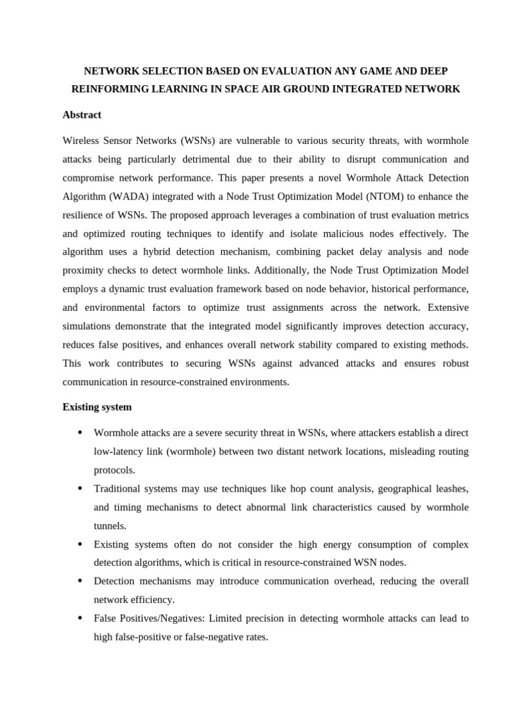 network selection based on evaloution any game and deep | PDF ...