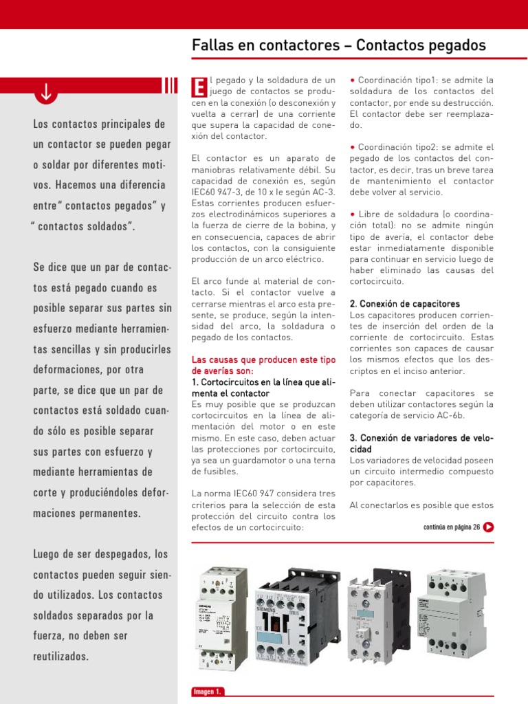 Fallas y Mantenimiento de Contactores | PDF | Corriente eléctrica ...