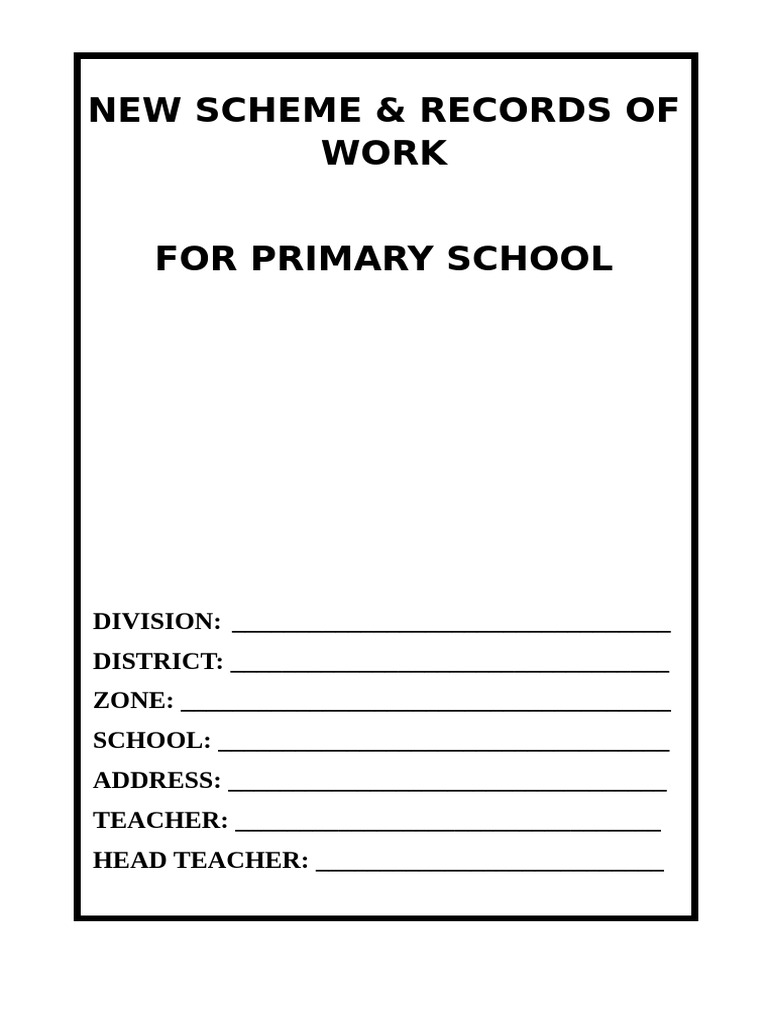 Primary School Scheme of Work Template | PDF