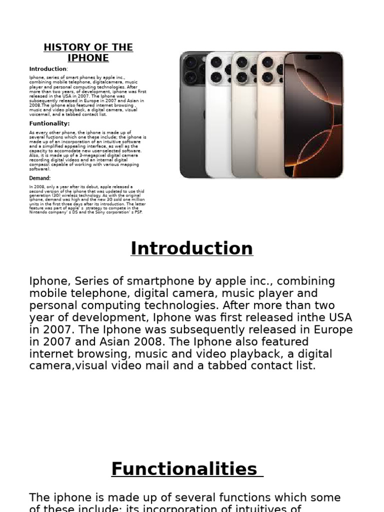 iPhone History and Evolution Overview | PDF | Smartphone | I Phone