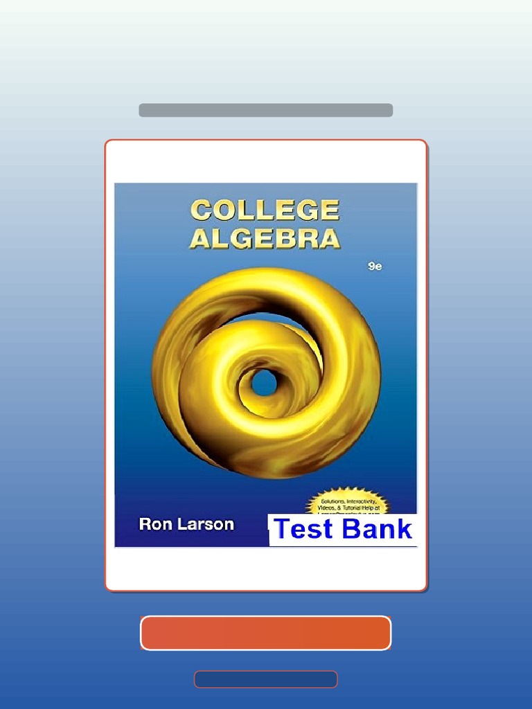 Test Bank of College Algebra 9th Edition Ron Larson | PDF | Multiple ...