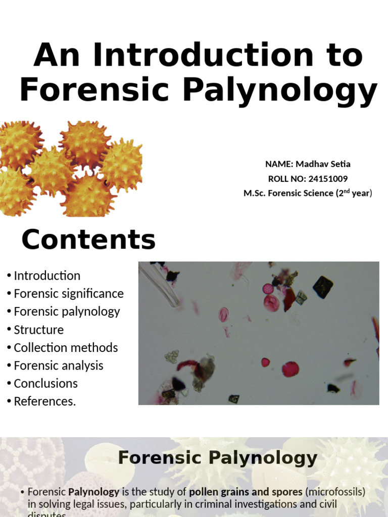 Forensic Palynology: Evidence from Pollen | PDF | Pollen | Forensic Science