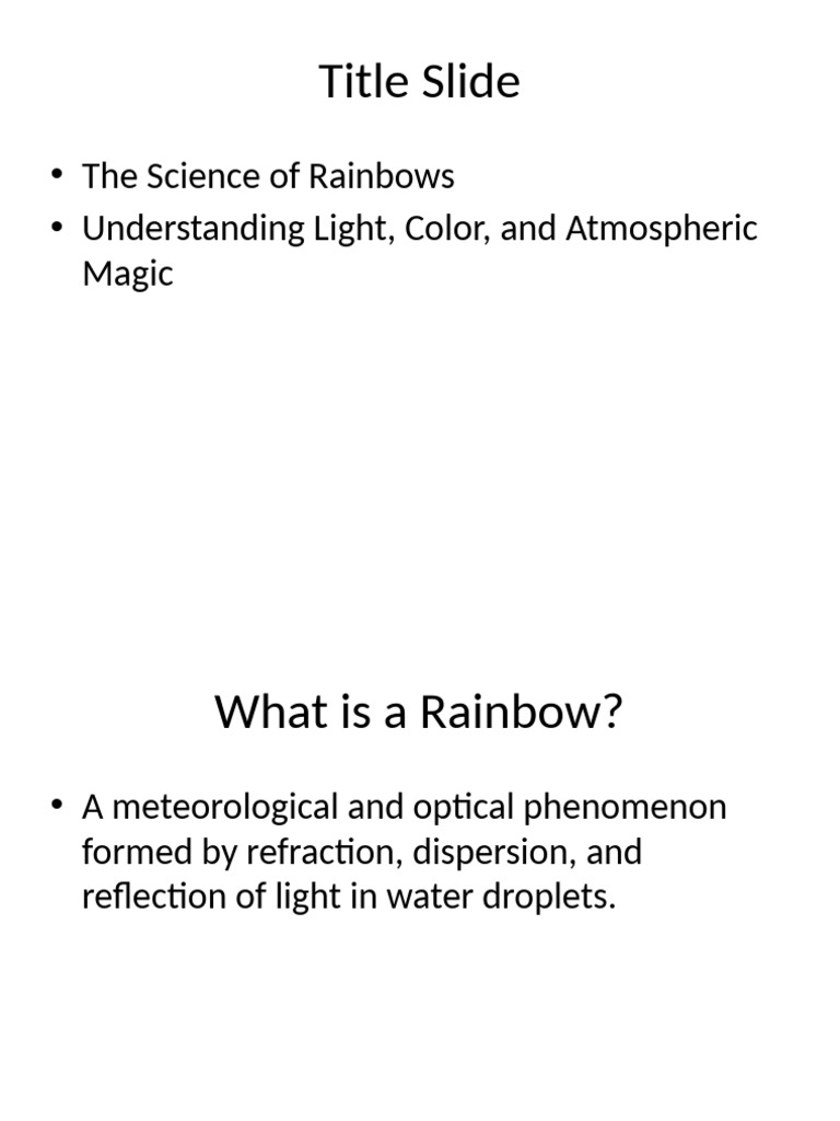 The Science of Rainbows Presentation | PDF