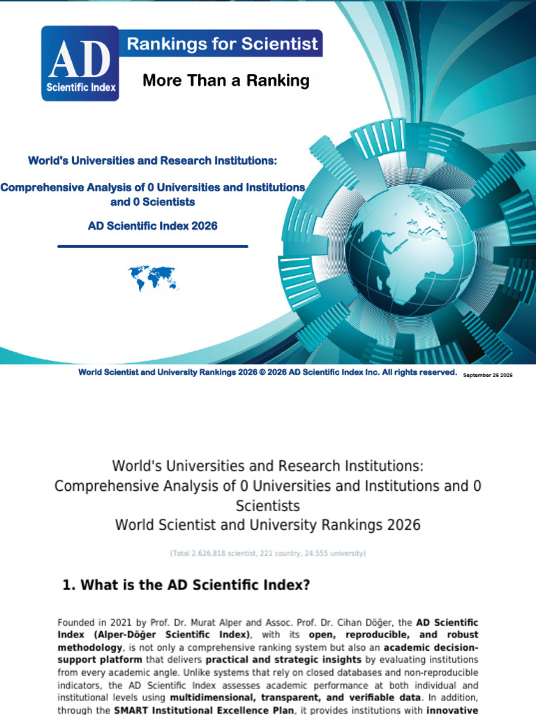 World Scientist and University Rankings 2026 | PDF | Citation | Data