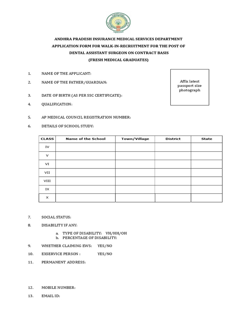 Dental Assistant Surgeon Application Form | PDF | Chess | Chess Theory
