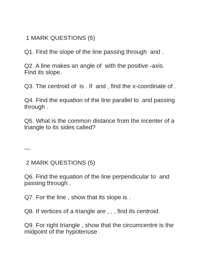 Maths - Minor Test | PDF