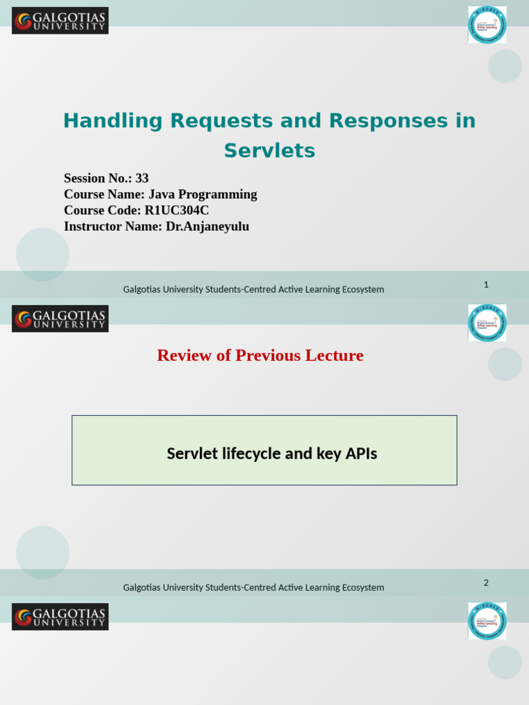 Servlet Request and Response Handling | PDF | Web Server | Internet & Web
