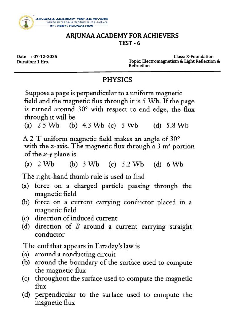 X-FOUNDATION-TEST-6-07-12-2025 | PDF