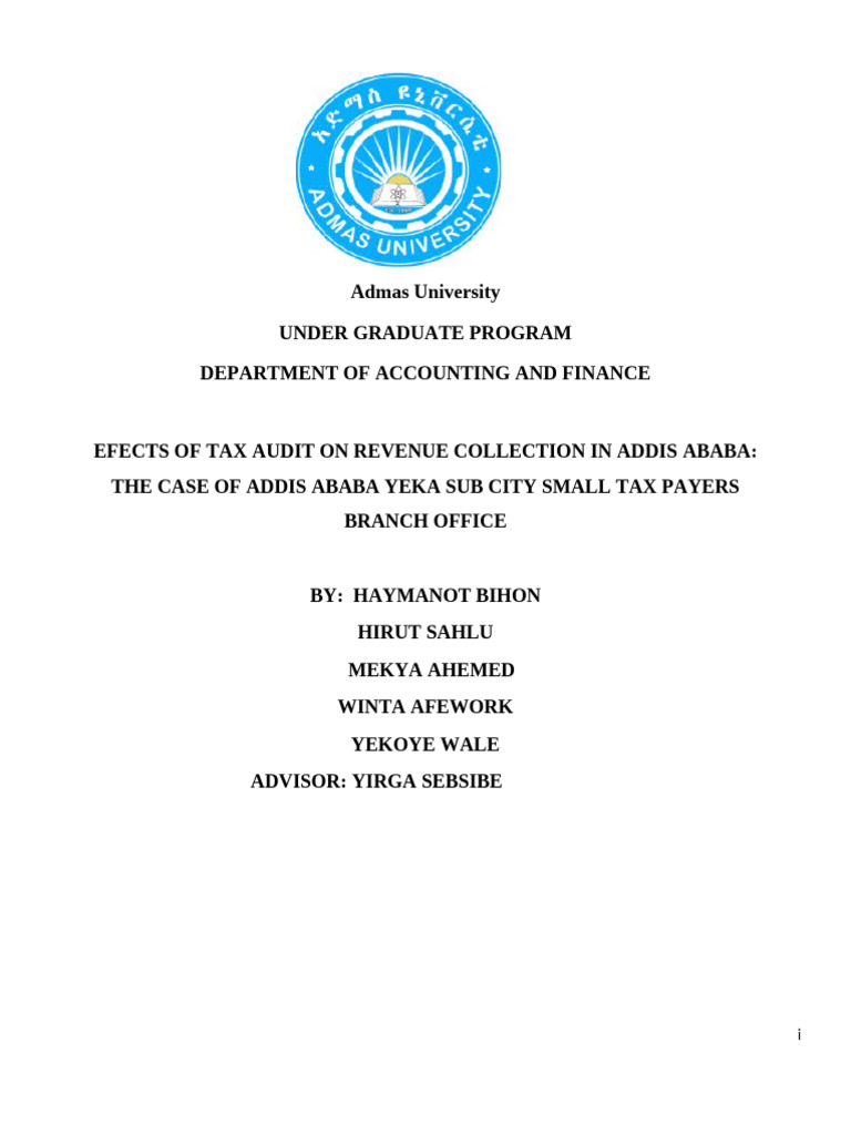 Tax Audit Impact on Revenue in Addis Ababa | PDF | Audit | Taxes
