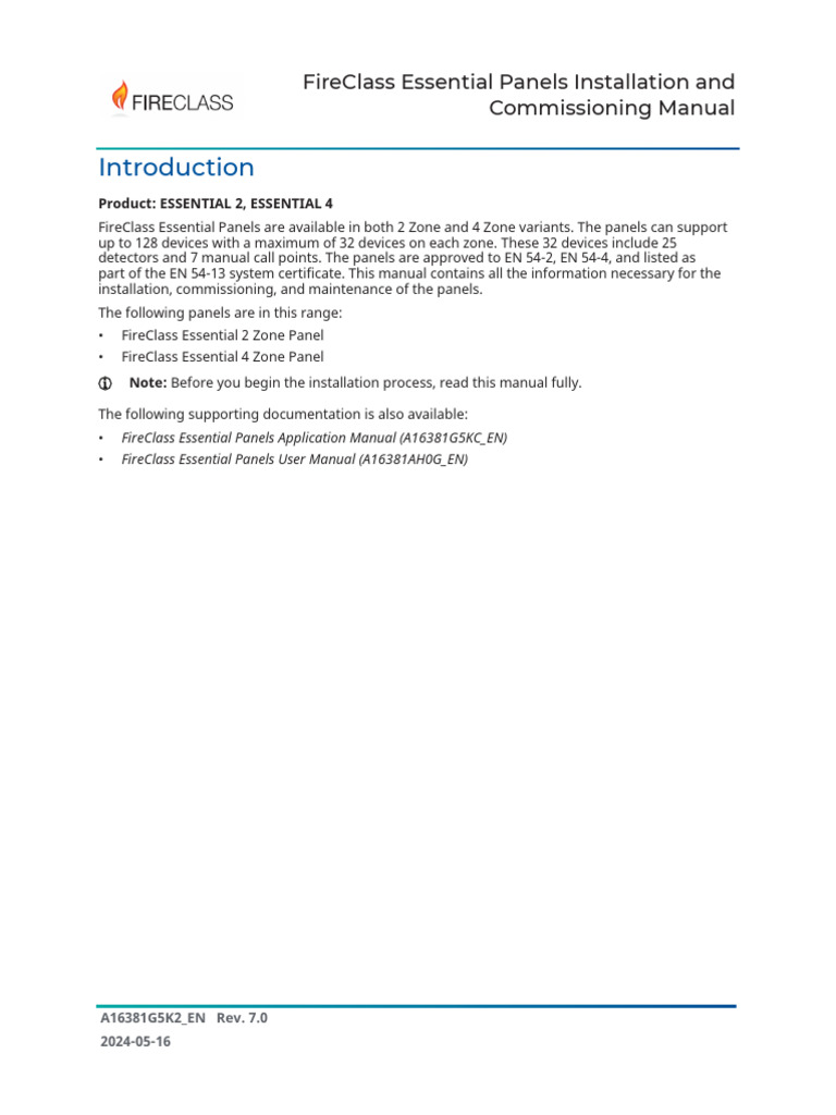 FireClass Essential Panels Installation Guide | PDF | Power Supply ...