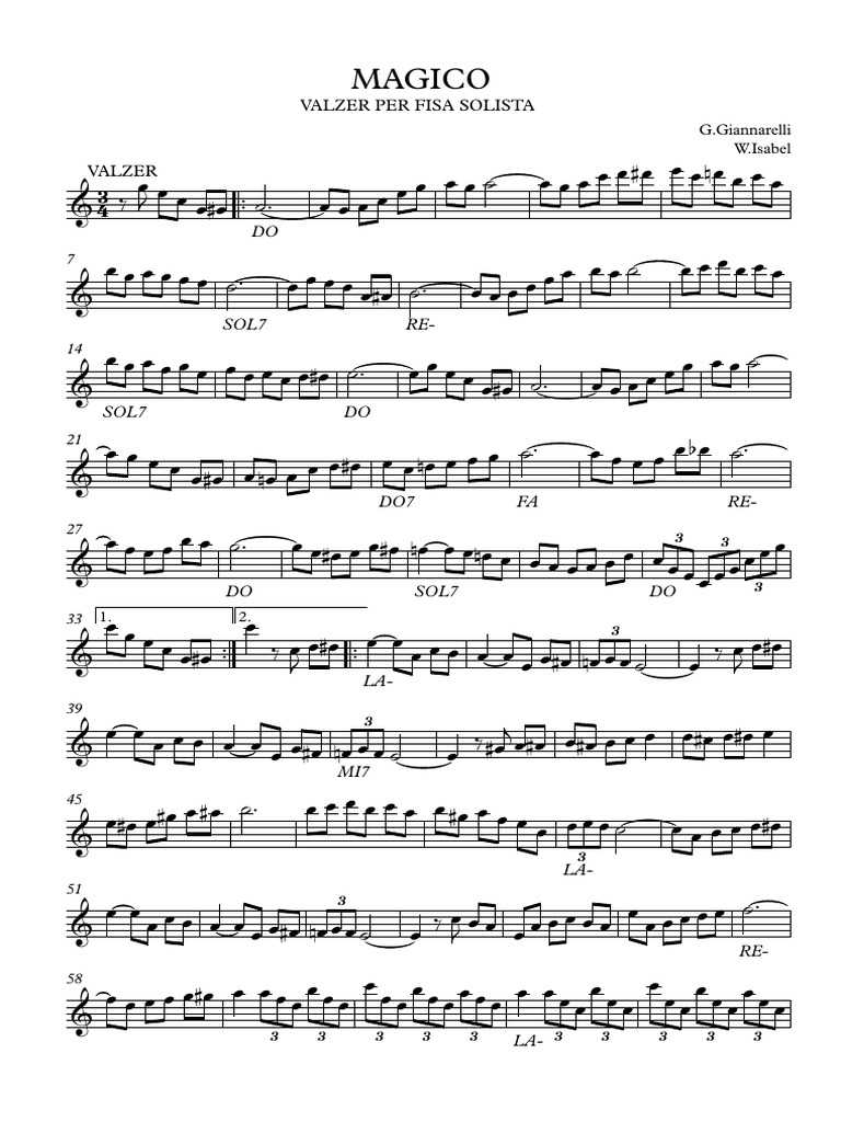 Partition de Valzer pour accordéon | PDF