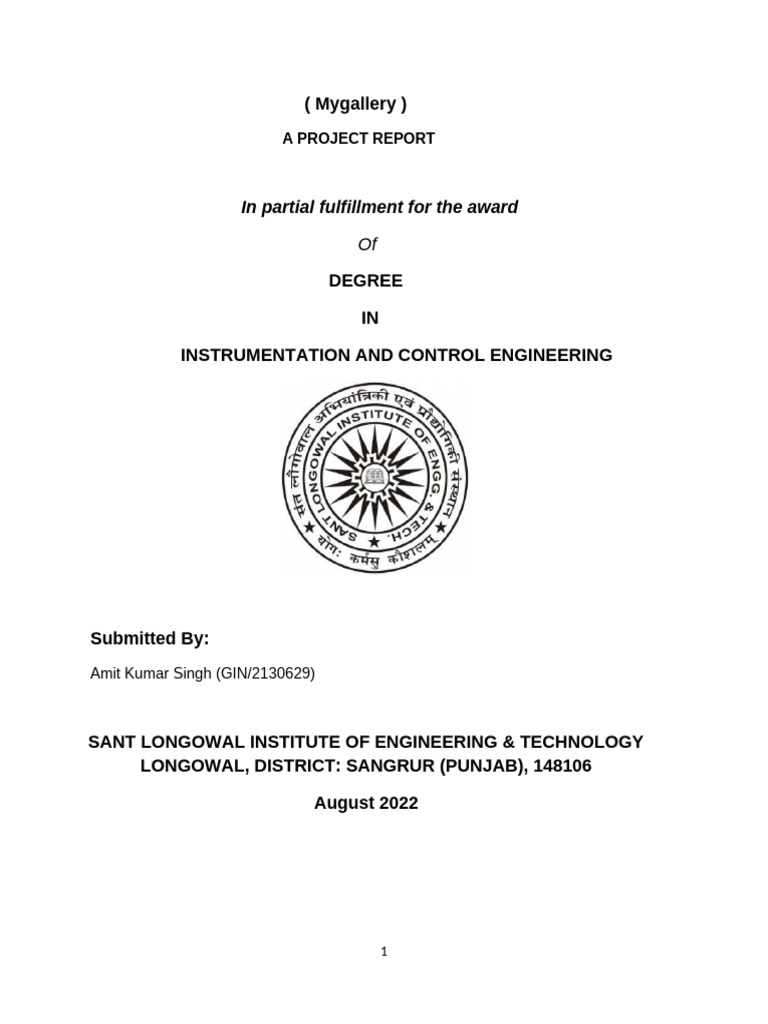 Project Report on instrumentation | PDF | Html | My Sql