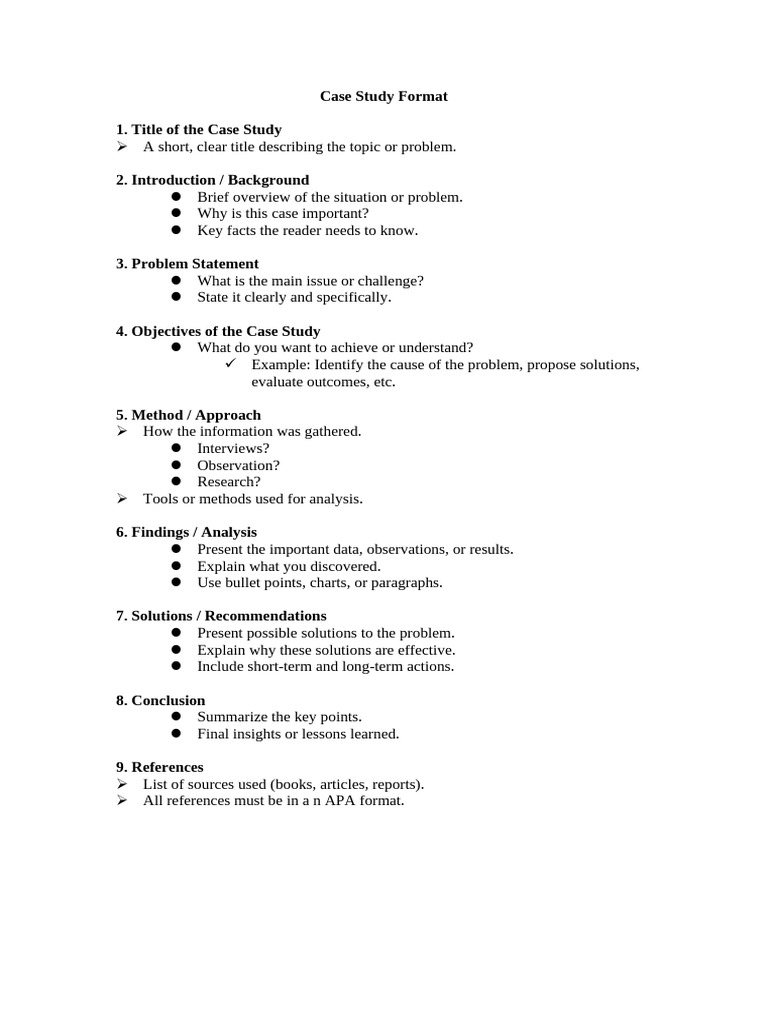 Case Study Structure and Guidelines | PDF
