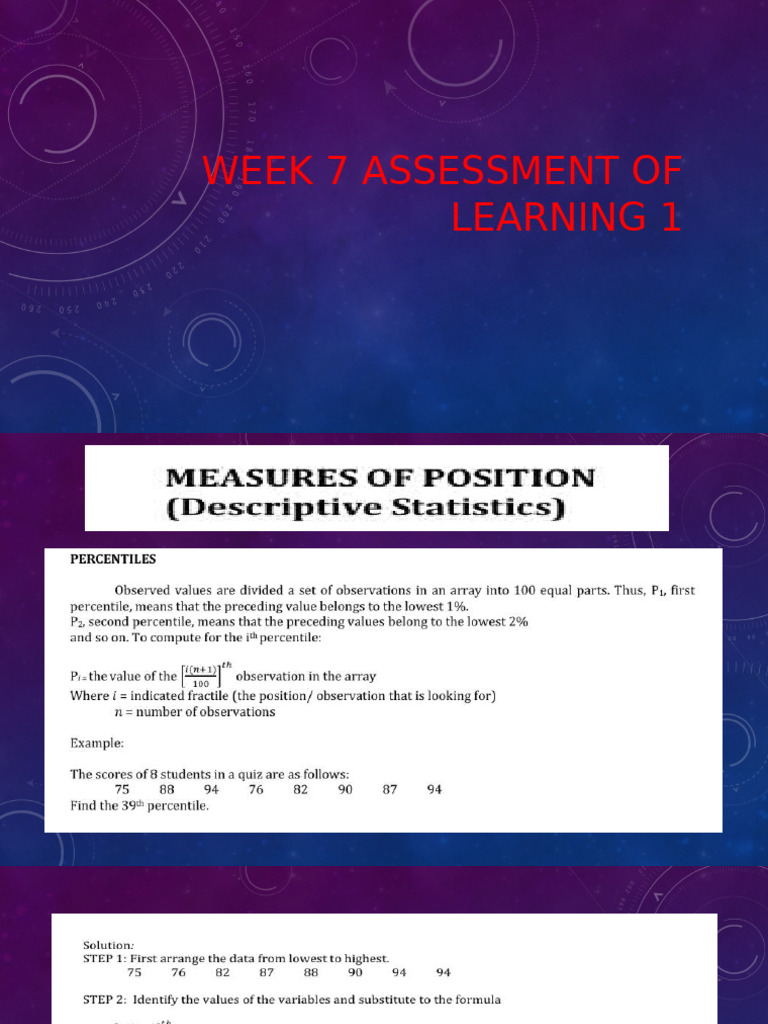 Week 7 Assessment of Learning 1 | PDF