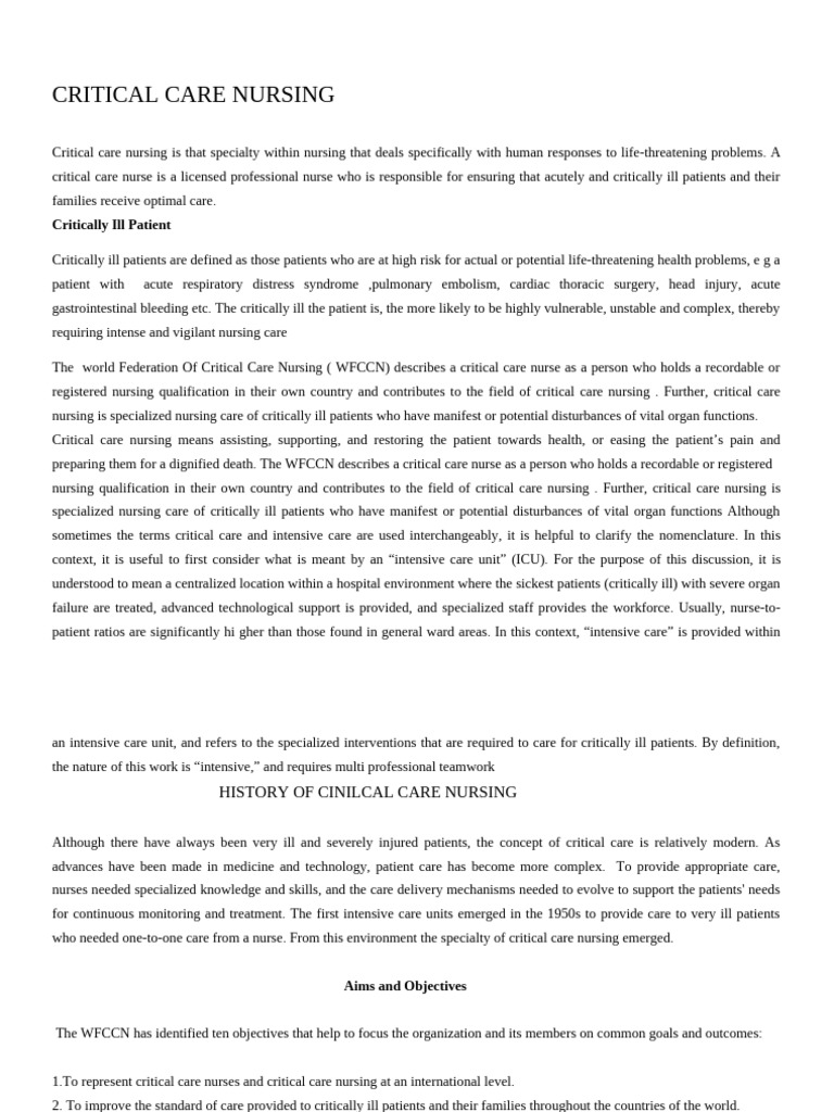 Understanding Critical Care Nursing | PDF | Intensive Care Medicine ...