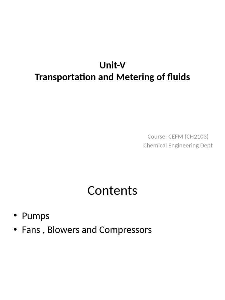 Fluid Transportation: Pumps Overview | PDF | Pump | Applied And ...