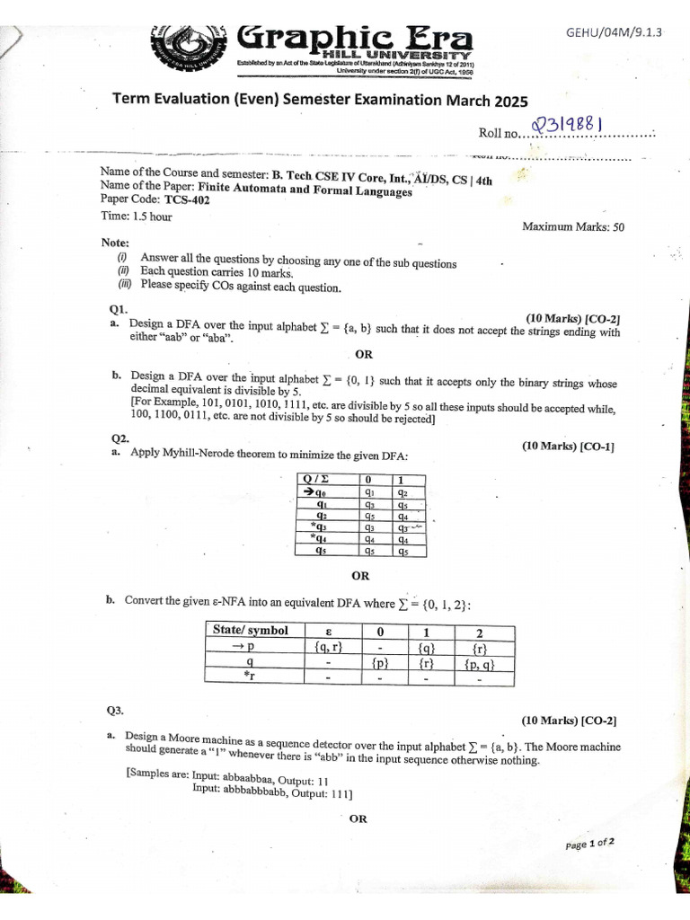 Btech 3rd and 4th Sem PYQ's 2024-25 | PDF