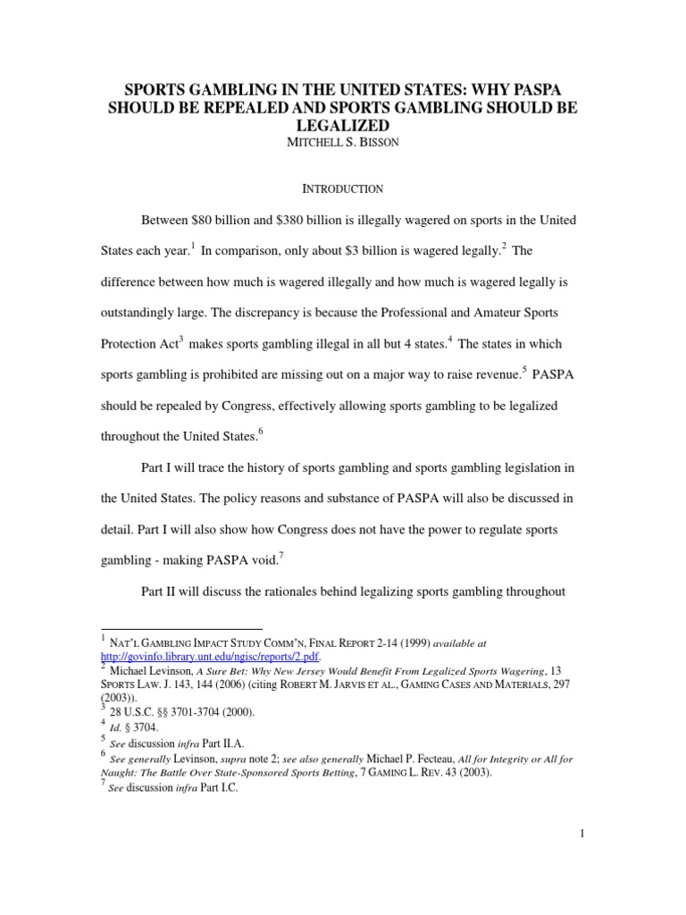 Pros and cons of legalizing sports gambling
