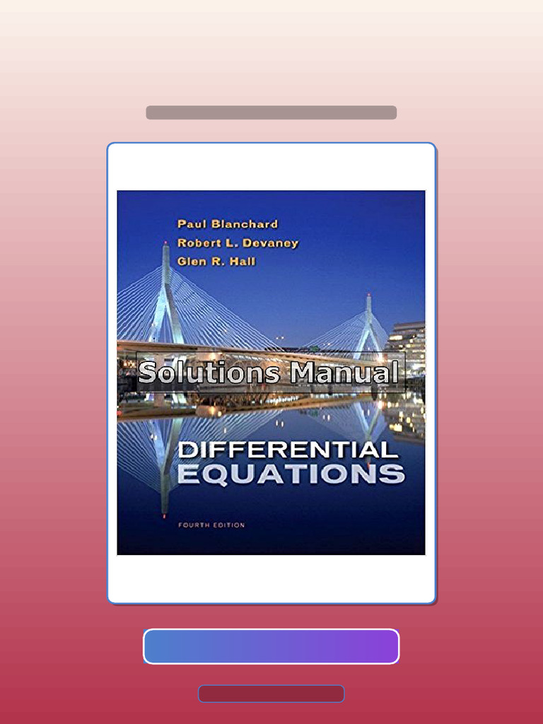 Test Bank of Differential Equations 4th Edition Blanchard | PDF ...