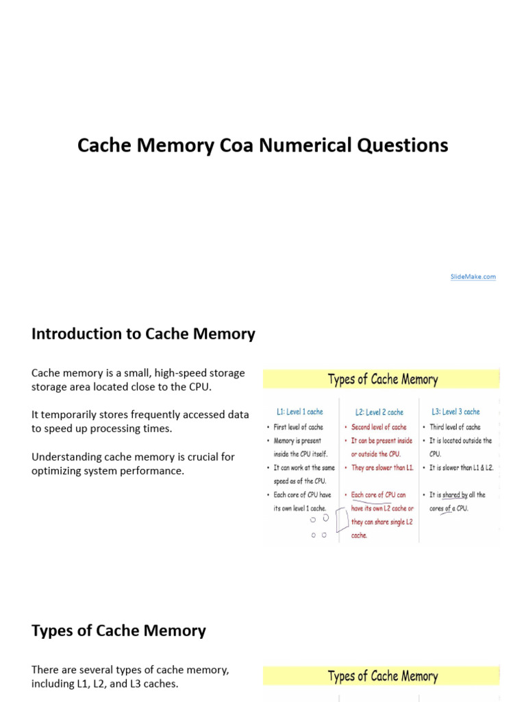 Cache Memory: Types & Calculations Guide | PDF | Cpu Cache | Computer ...