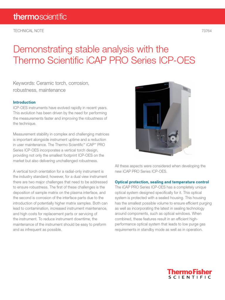 Robust iCAP PRO Series ICP-OES Design | PDF | Ceramics | Applied And ...
