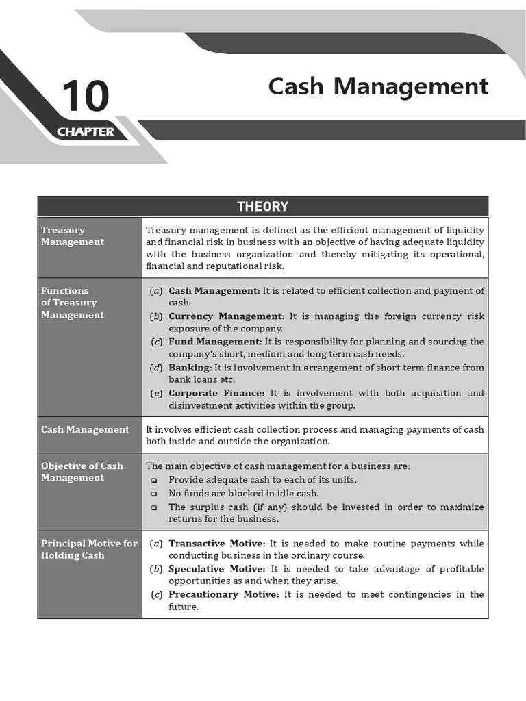 Cash Management Strategies and Models | PDF | Cheque | Finance & Money ...