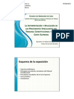 La Aplicación de Los Precedentes Vinculantes en La Nueva Ley Procesal Del Trabajo - Conferencia Diplomado Corte Superior Lima Norte