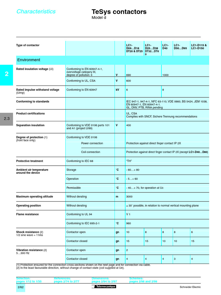 TeSys Contactors Specifications Guide | PDF | Electricity | Electrical ...