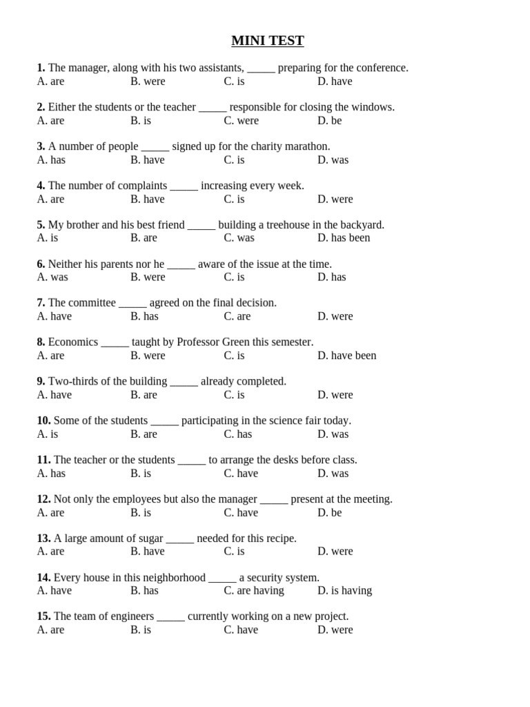 Mini Test | PDF