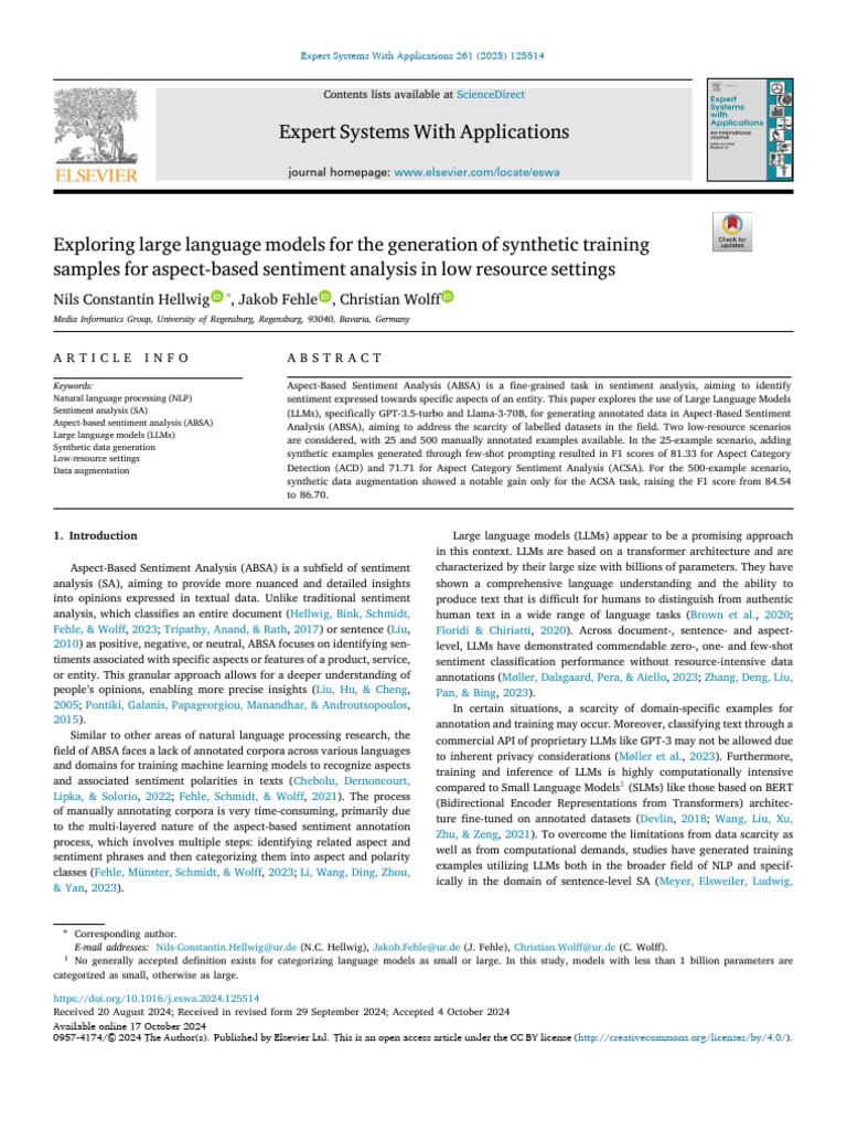 Synthetic Data for Aspect-Based Sentiment Analysis | PDF | Learning ...