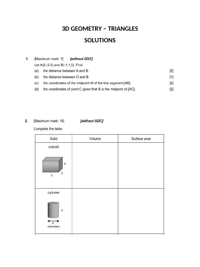 3d Geometry | PDF
