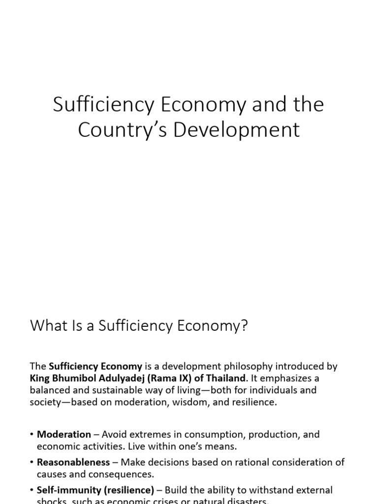 Sufficiency Economy: Thailand's Development Strategy | PDF | Fiscal ...