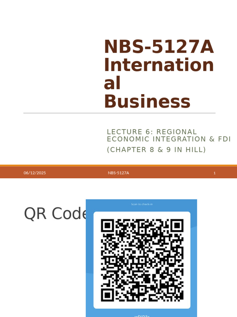 5127A Lecture 6 - Trading Blocks and Regional Integration and FDI | PDF ...