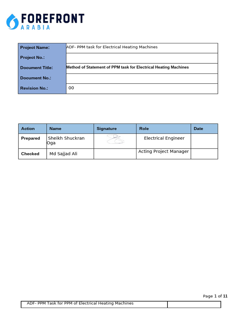 PPM Method Statement for Electrical Heating Machines | PDF | Relay ...