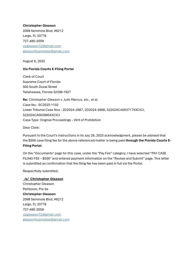 019 2025-08-11 Miscellaneous Document Pay Case Filing Fee 300 | PDF