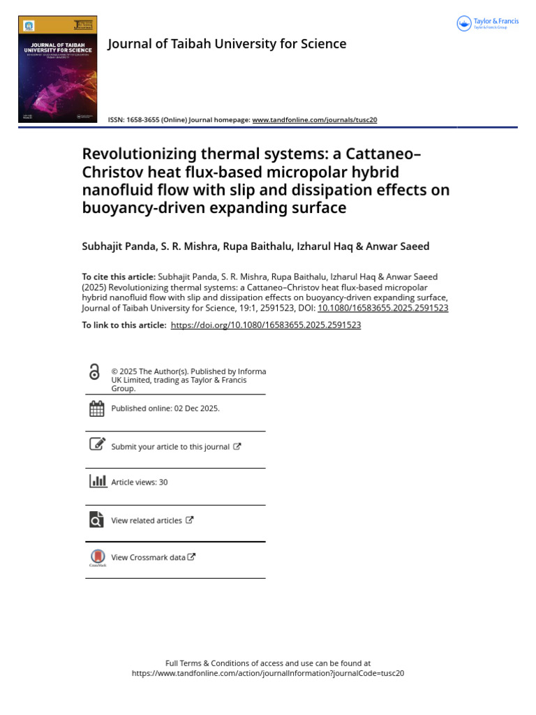 Revolutionizing Thermal Systems A Cattaneo Christov Heat Flux-Based ...