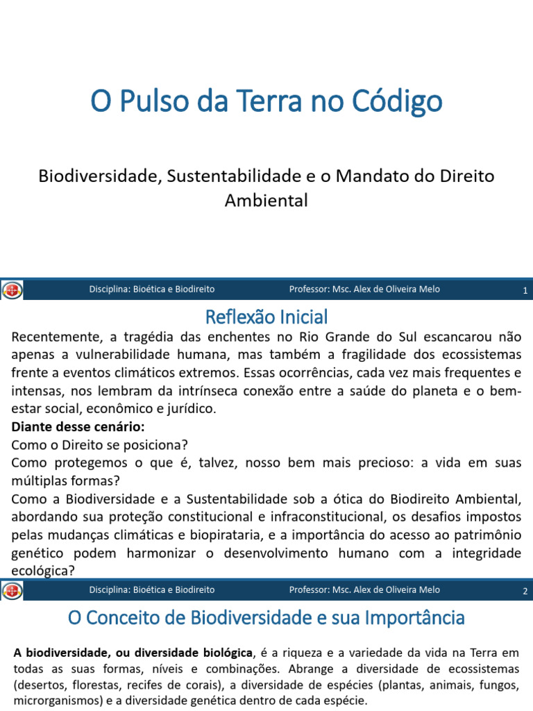 Biodiversidade e Direito Ambiental no Brasil | PDF | Biodiversidade ...