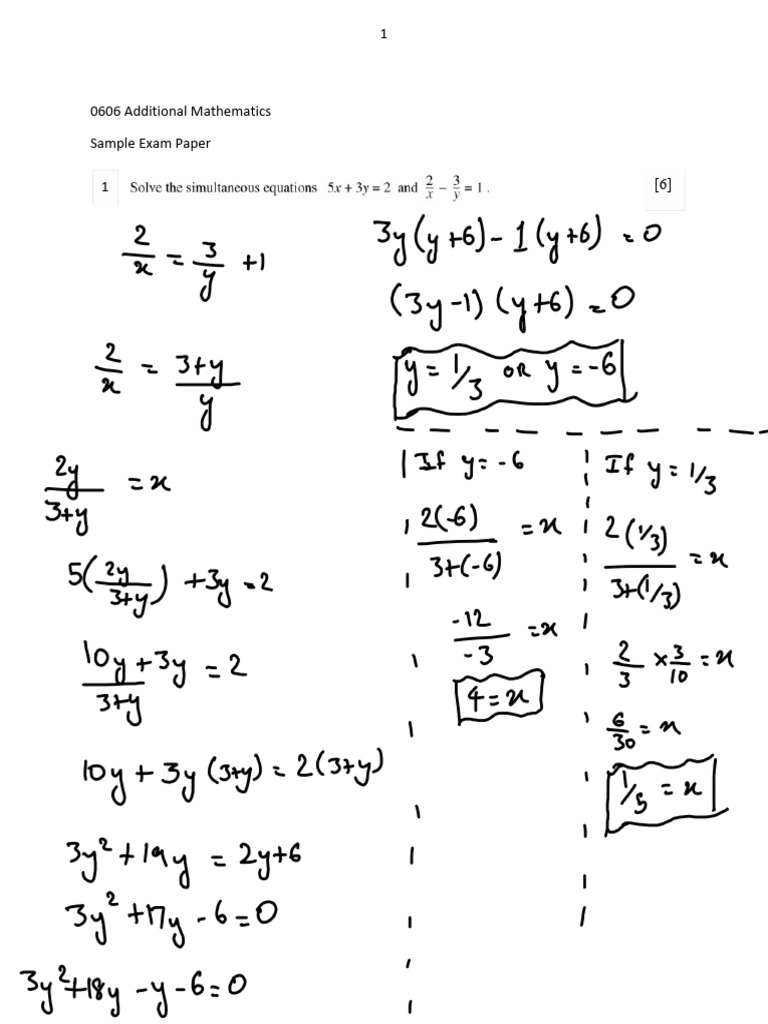 Additional Mathematics Sample Exam Paper | PDF