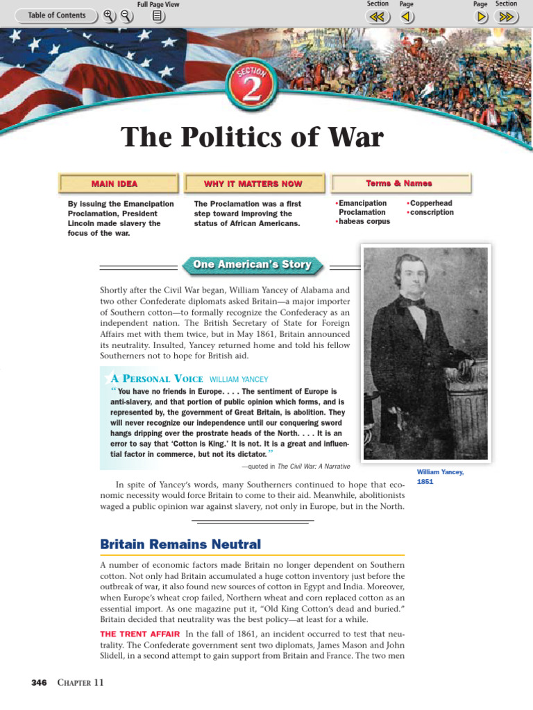 25. the Politics of War | PDF | Emancipation Proclamation | Abraham Lincoln